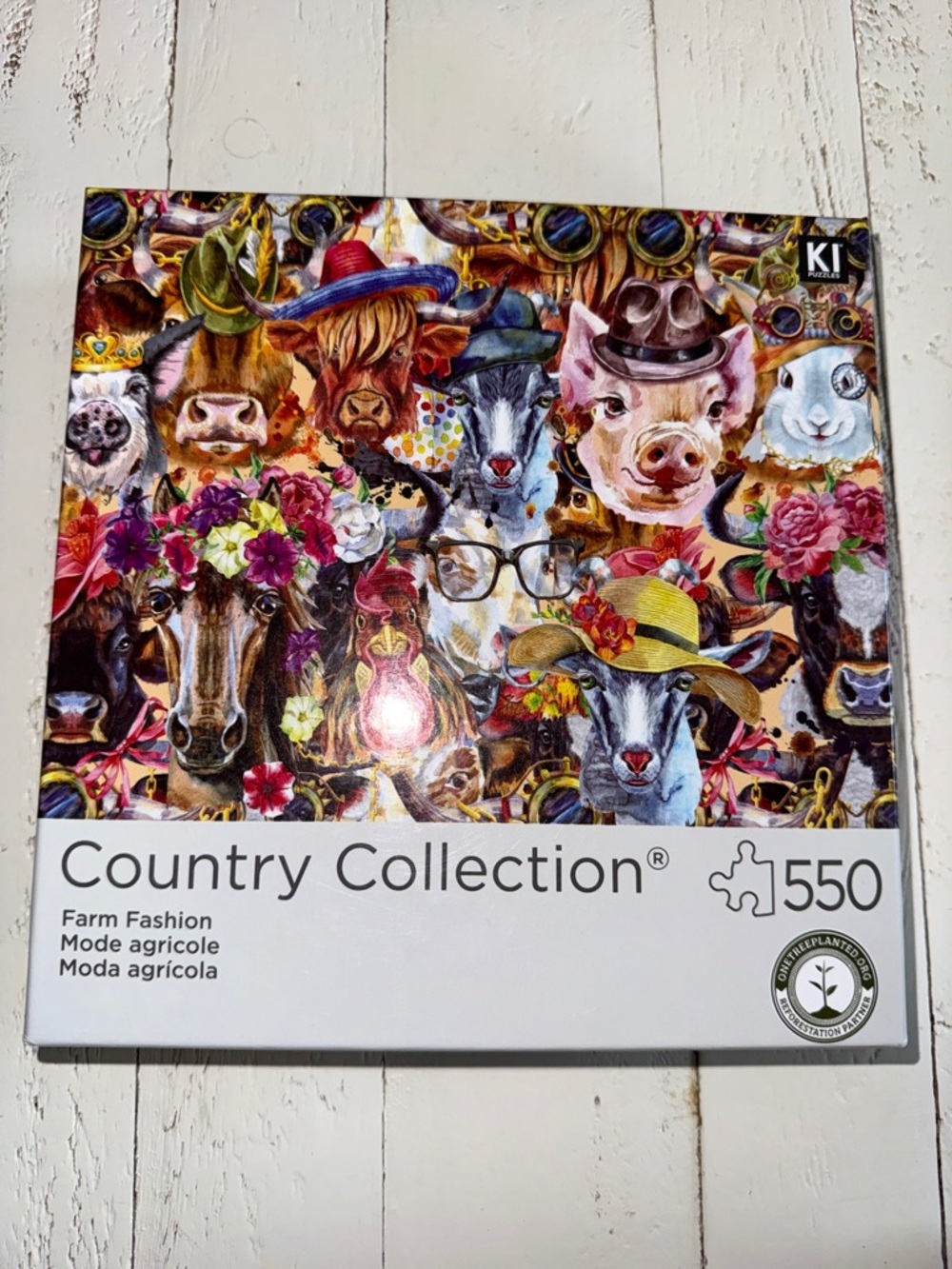 Country Collection 550-Piece Puzzle - Colorful Farm Animals new